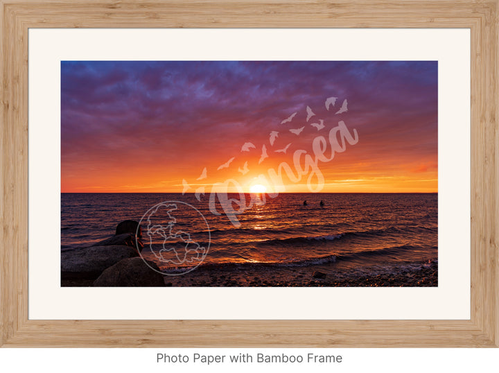 Wall Art: Paddleboarders at Sunset