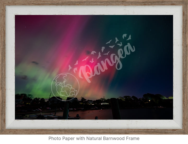 Wall Art: Dancing Aurora Borealis over Cape Cod