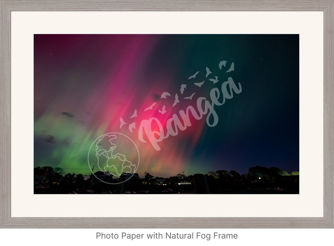 Wall Art: Dancing Aurora Borealis over Cape Cod