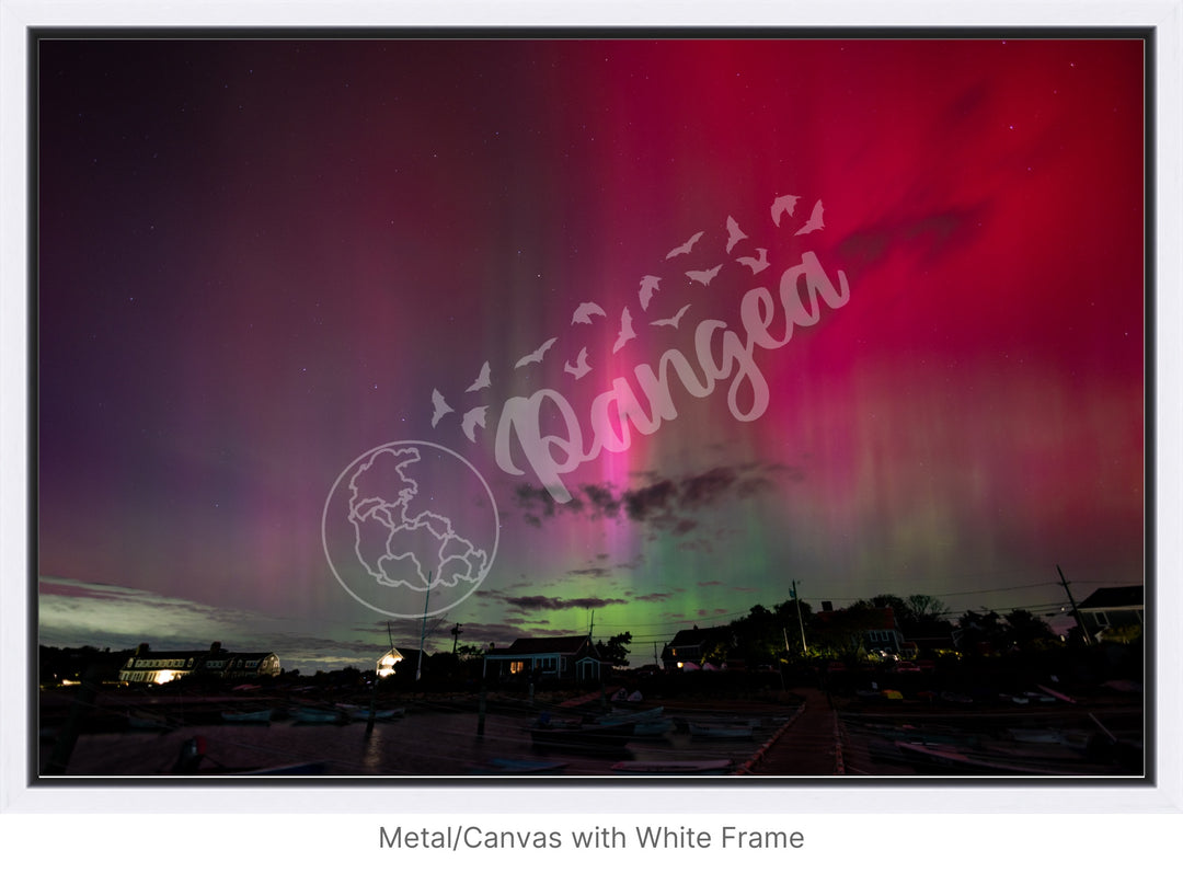 Wall Art: Northern Lights Over the Woods Hole Yacht Club