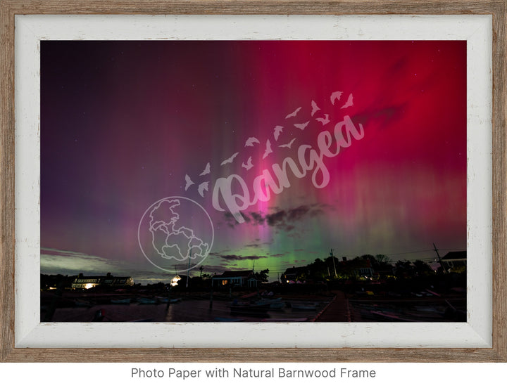 Wall Art: Northern Lights Over the Woods Hole Yacht Club