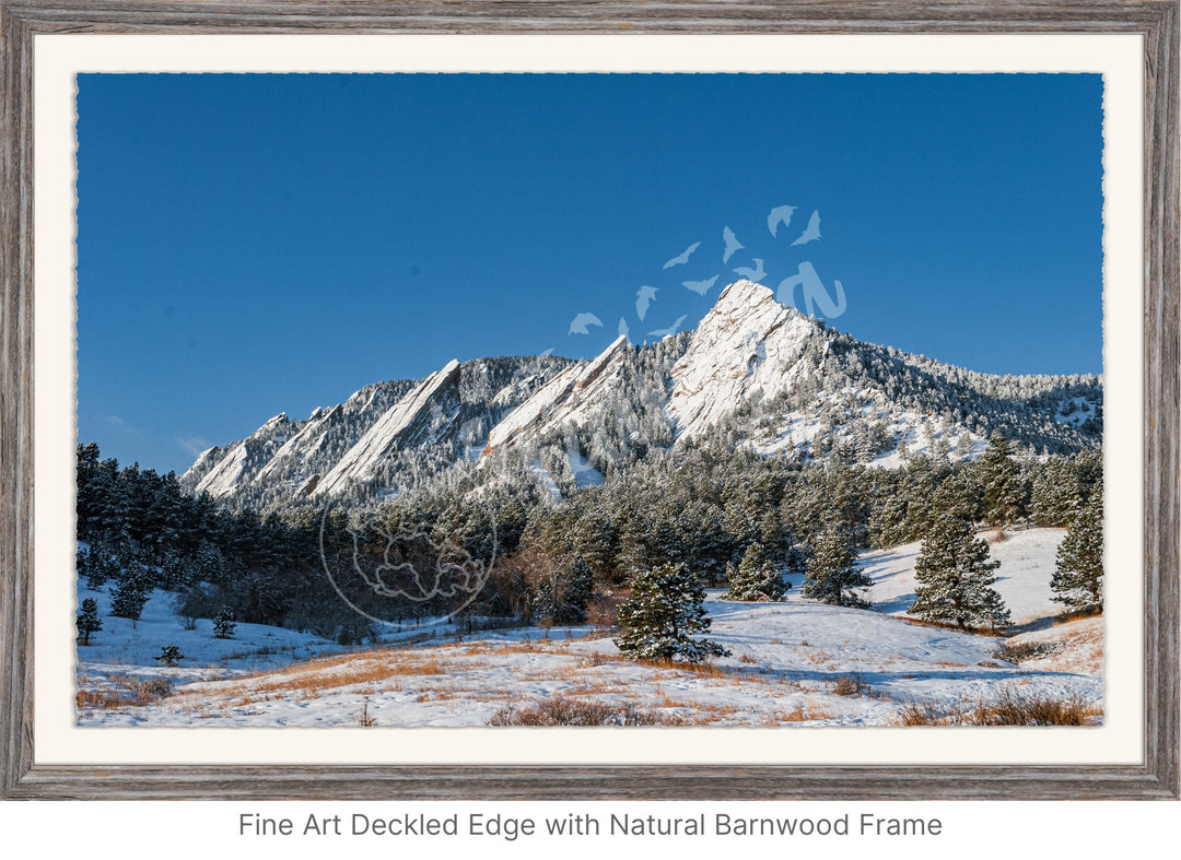 Fresh Dusting of Snow at the Flatirons Wall Art