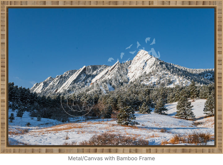 Fresh Dusting of Snow at the Flatirons Wall Art