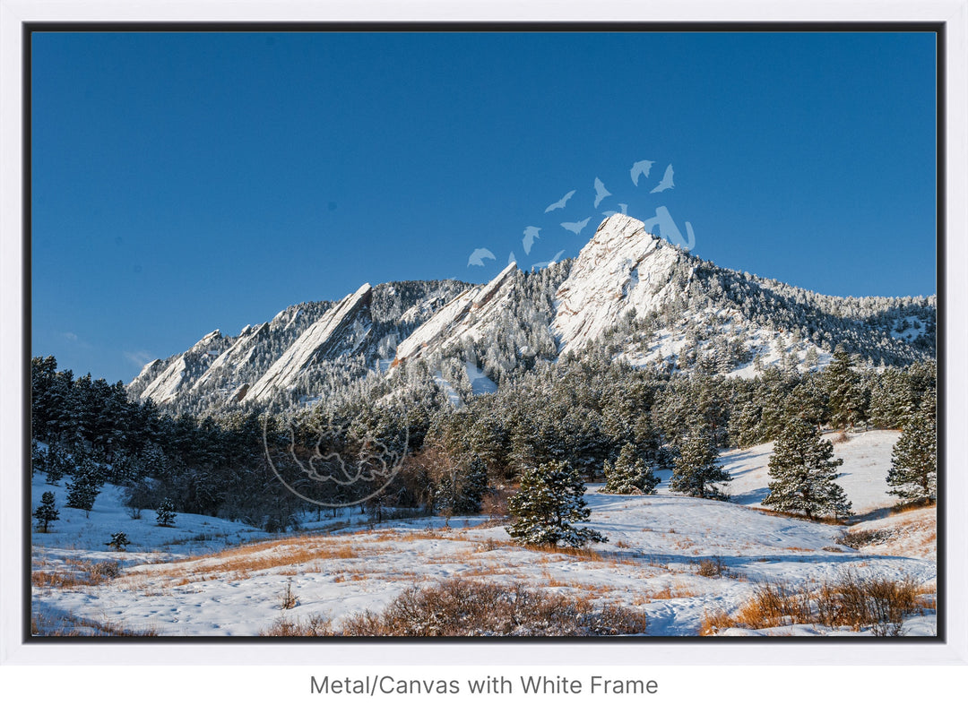 Fresh Dusting of Snow at the Flatirons Wall Art