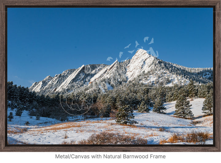 Fresh Dusting of Snow at the Flatirons Wall Art