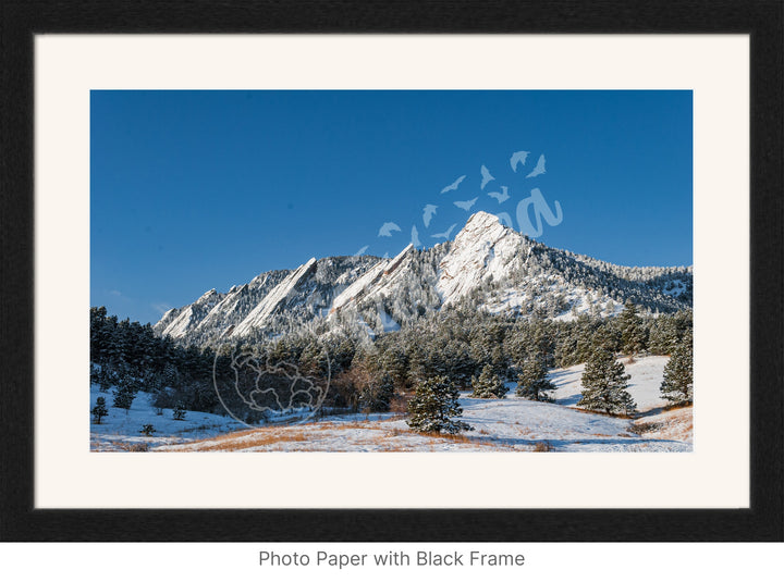 Fresh Dusting of Snow at the Flatirons Wall Art