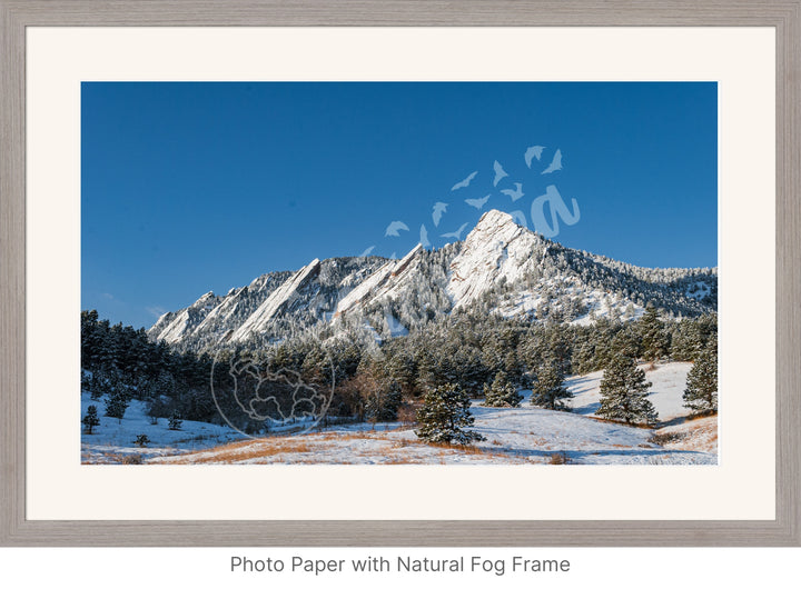 Fresh Dusting of Snow at the Flatirons Wall Art