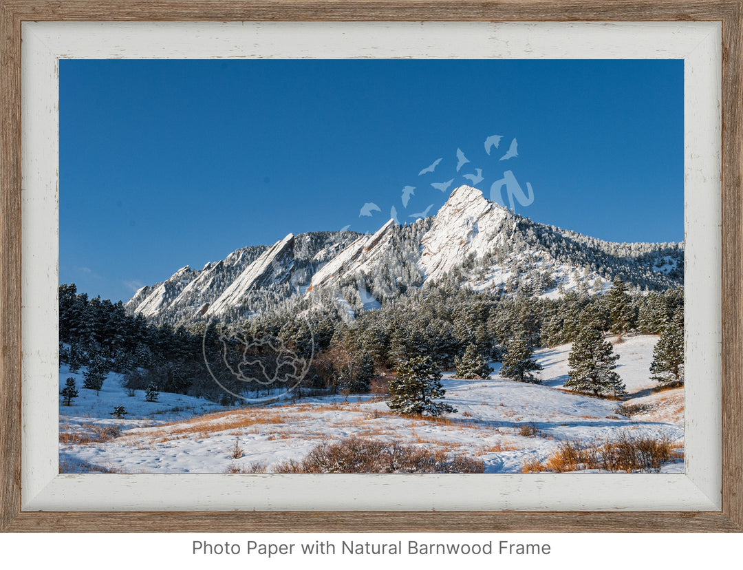 Fresh Dusting of Snow at the Flatirons Wall Art