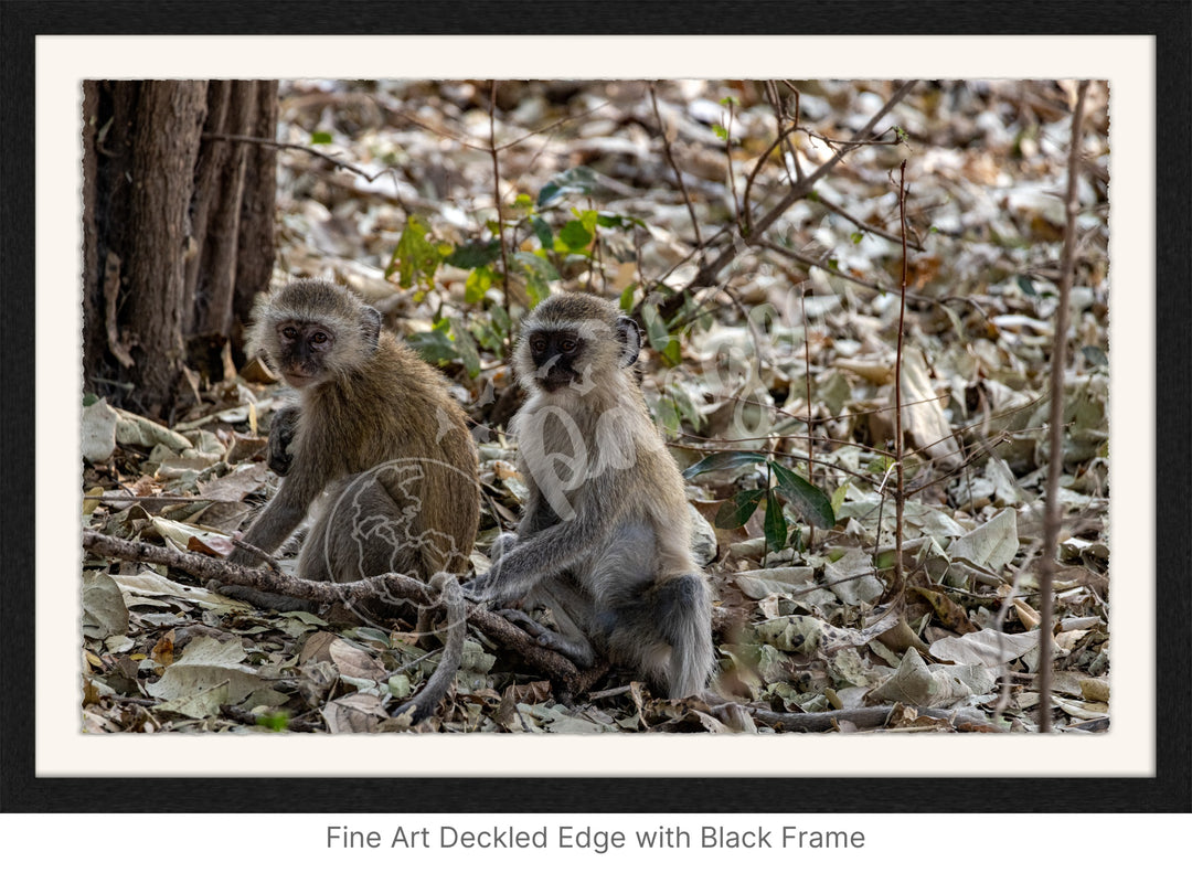 African Safari Wall Art: Monkey Portrait