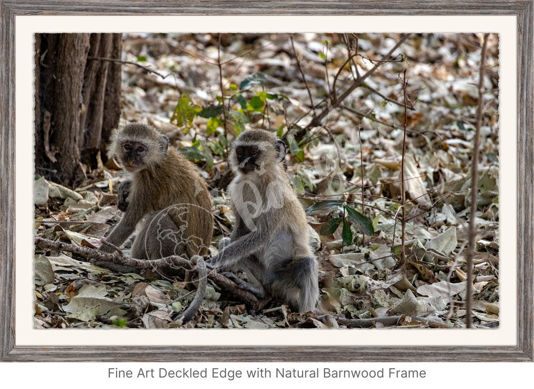 African Safari Wall Art: Monkey Portrait