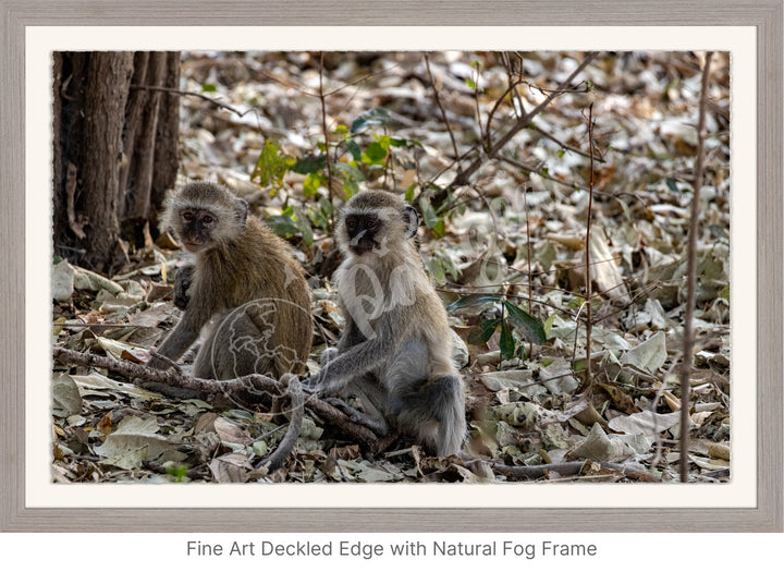 African Safari Wall Art: Monkey Portrait