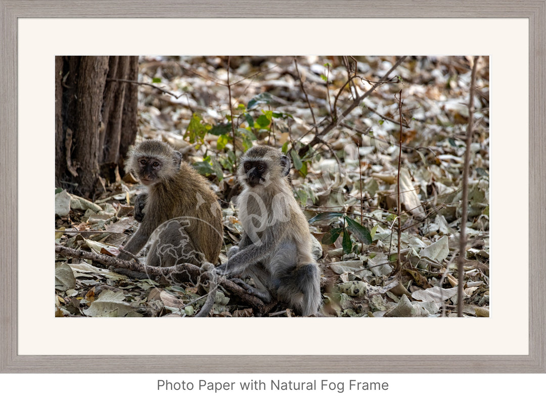 African Safari Wall Art: Monkey Portrait