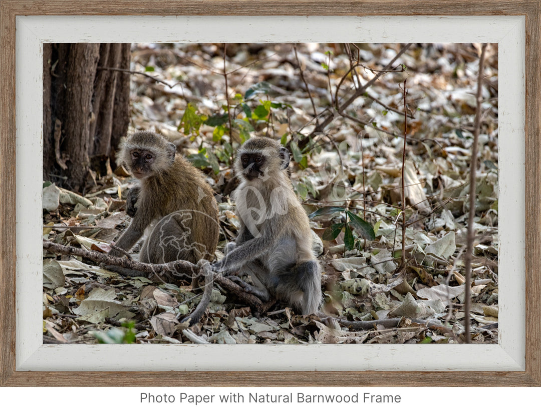 African Safari Wall Art: Monkey Portrait