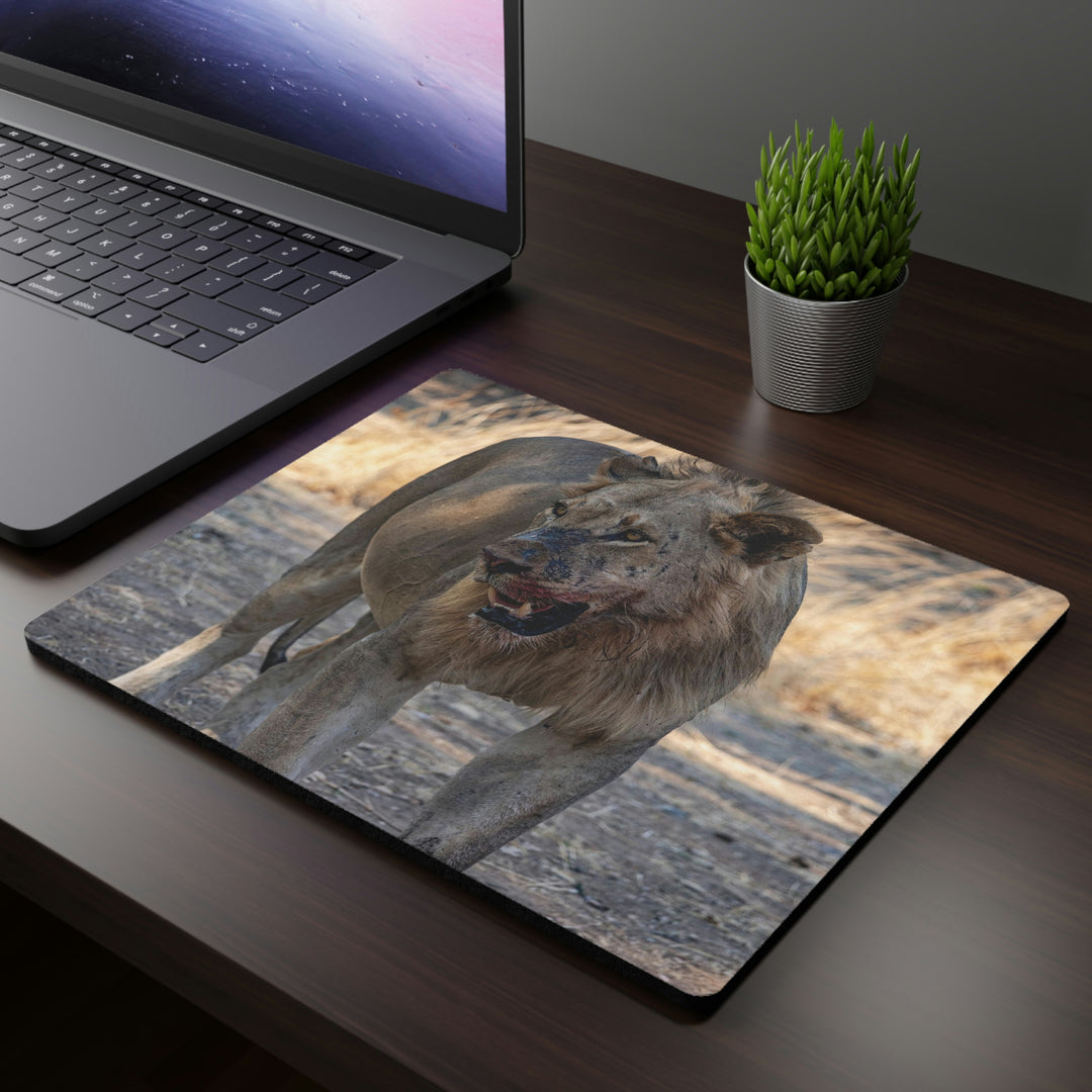 African Safari Lion Mouse Pad