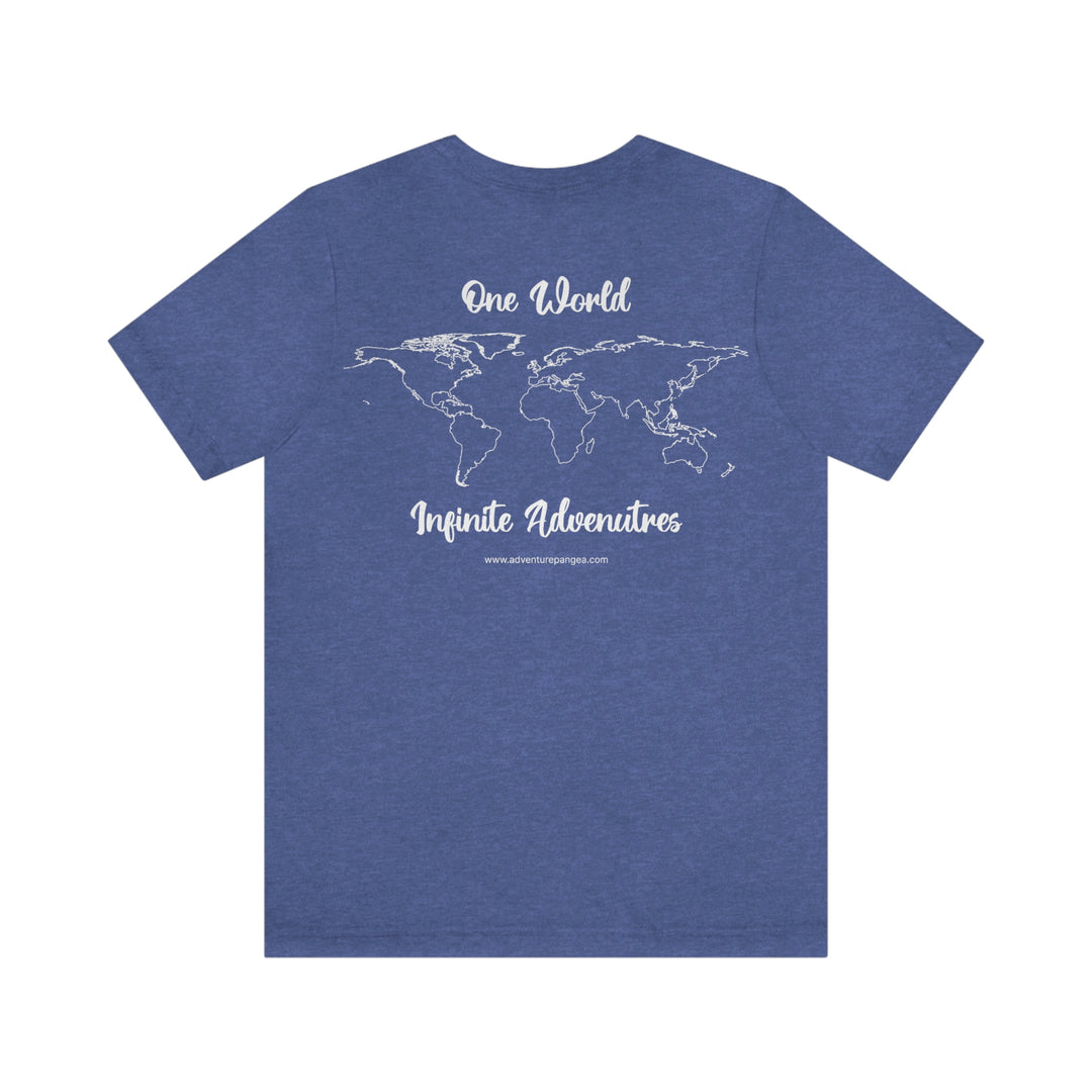 Pangea One World Infinite Adventures Map Unisex Tee